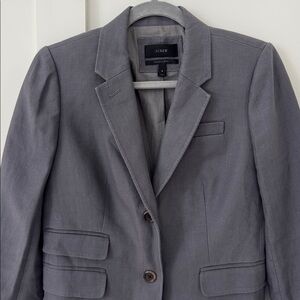 J Crew Linen Gray Schoolboy Blazer Size 8
